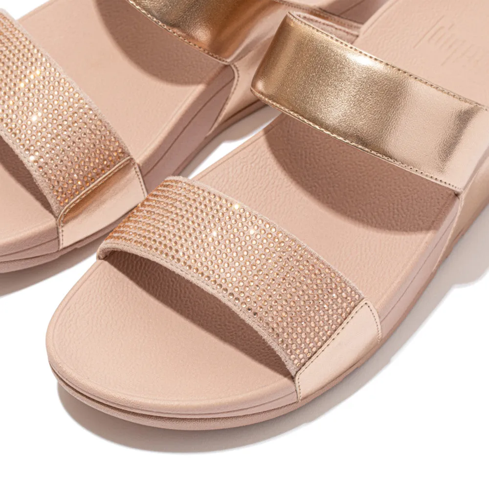 รองเท้าแตะแบบสวม ผู้หญิง รุ่น LULU CRYSTAL EMBELLISHED SLIDES