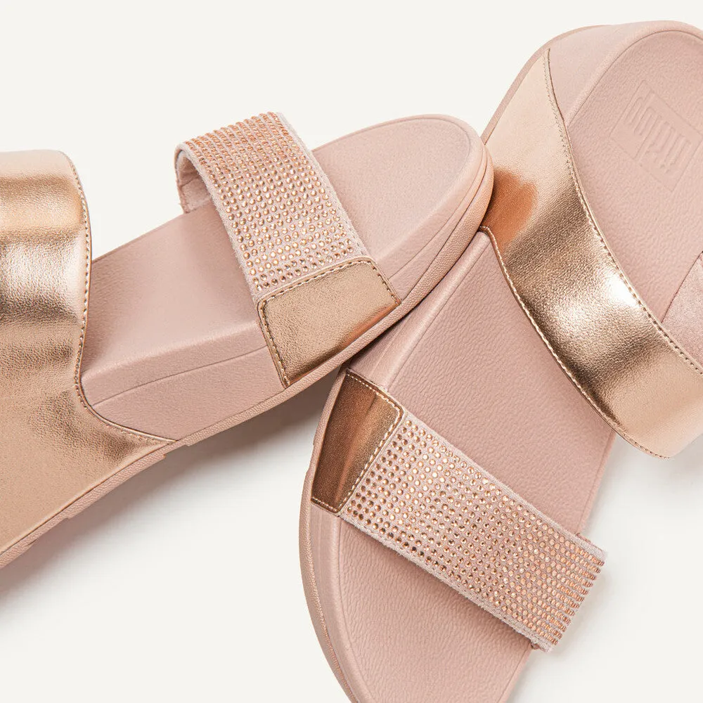 รองเท้าแตะแบบสวม ผู้หญิง รุ่น LULU CRYSTAL EMBELLISHED SLIDES