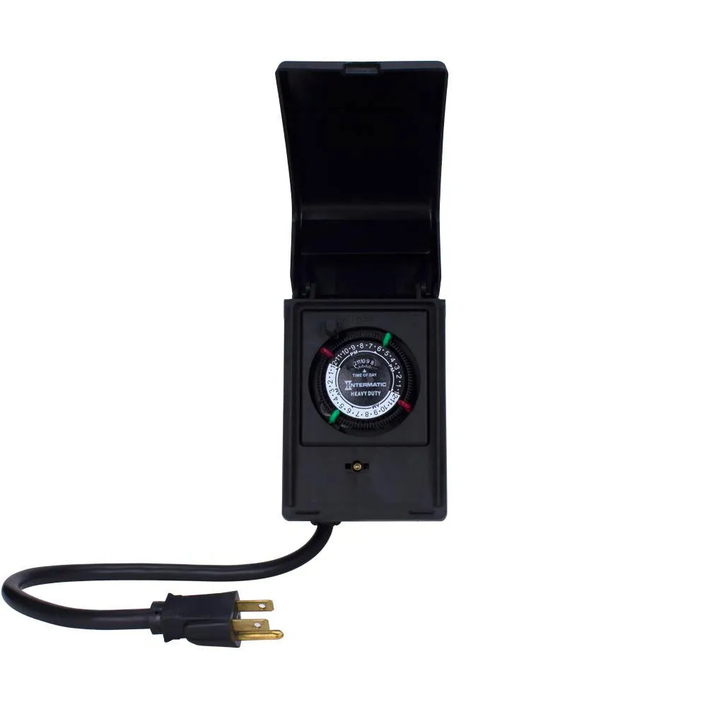 15 Amp 120-Volt 24-Hour Outdoor Mechanical Timer Switch, Black