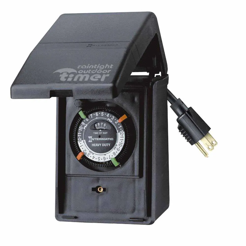 15 Amp 120-Volt 24-Hour Outdoor Mechanical Timer Switch, Black