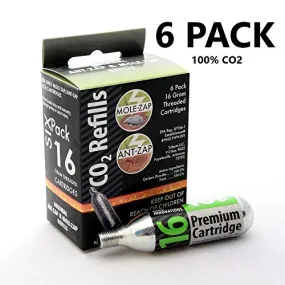 16g Threaded CO2 Cartridges - 6 Pack