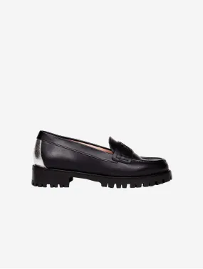 4:00pm Conf Call Vegan Leather Loafers | Black & Silver