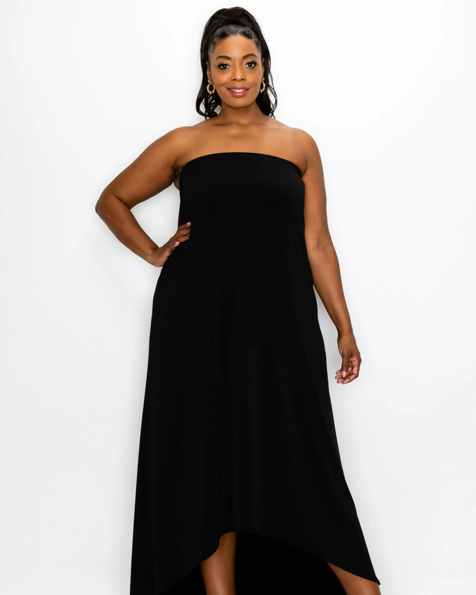 Adrianne High Low Dress | Black