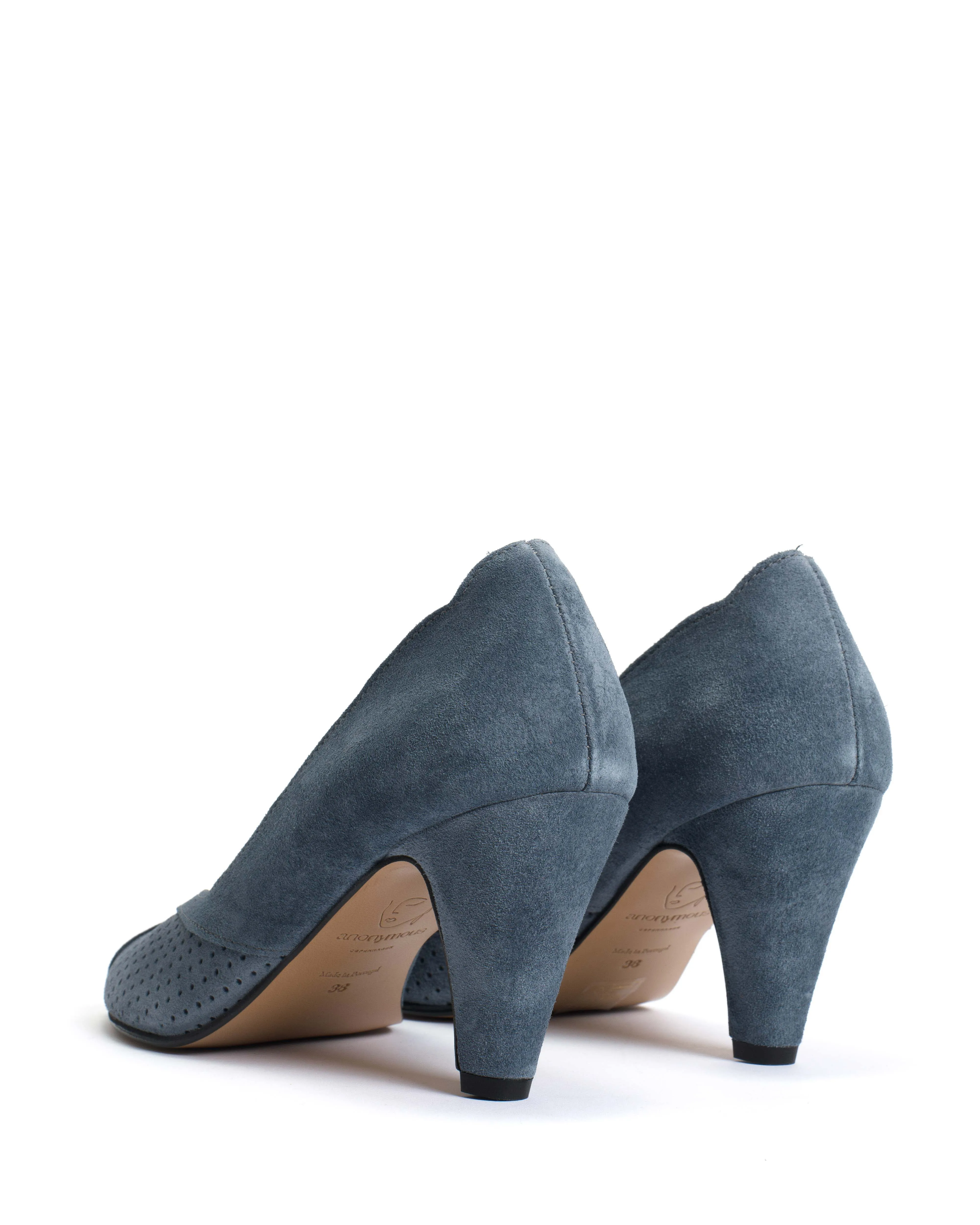 Alania Calf Suede Denim Blue