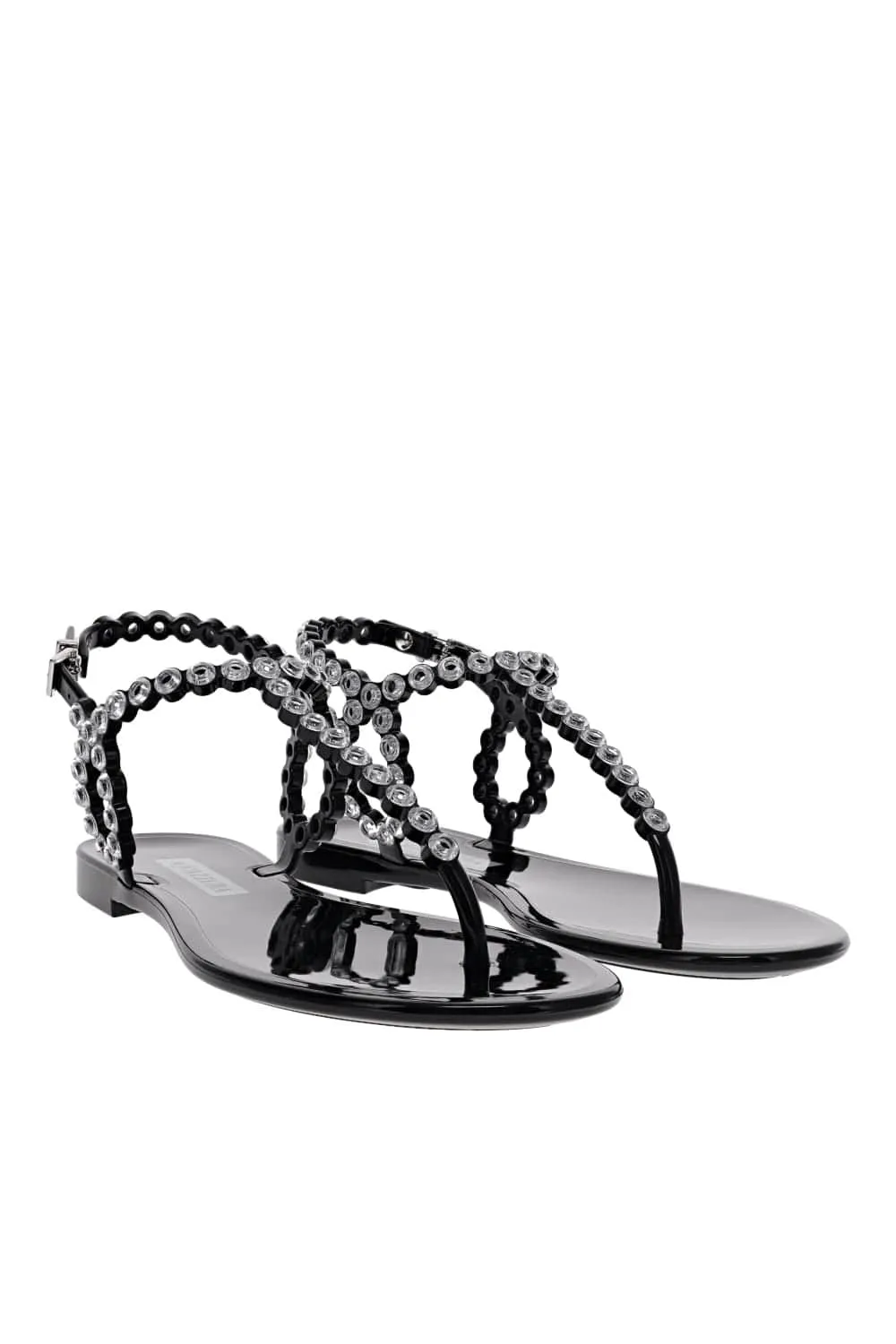 Almost Bare Crystal Black Jelly Sandal