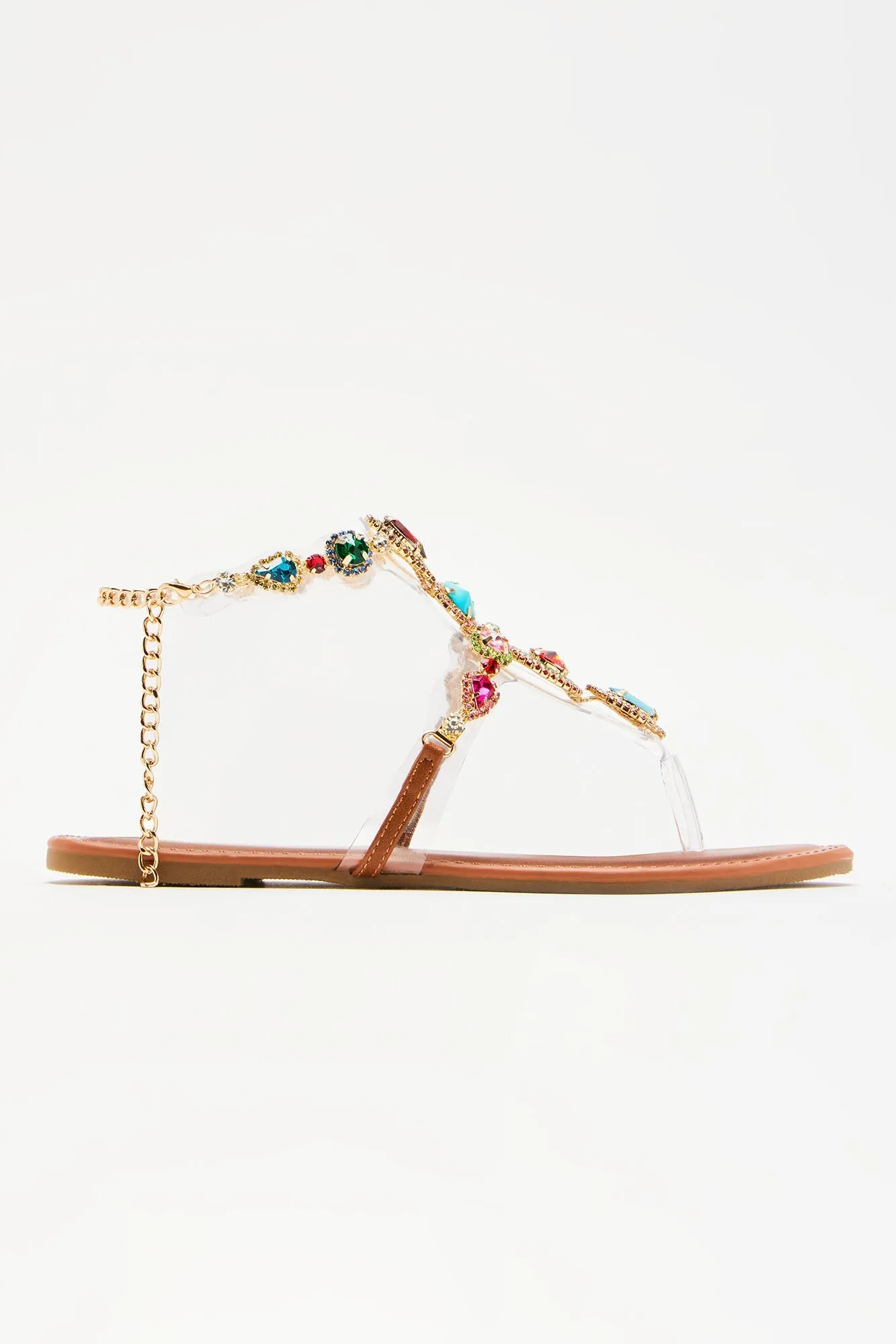 Amozae-Aislinn Embellished Strappy Sandals - Multi Color