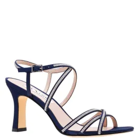 Anna Heel in Navy Satin