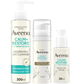 Aveeno Face Calm and Restore Night Nourish Routine