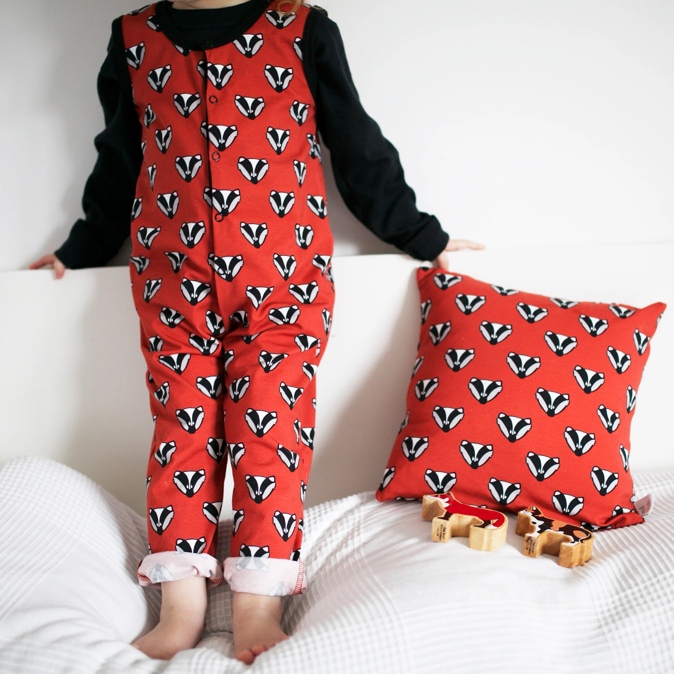 Badger Print Dungarees