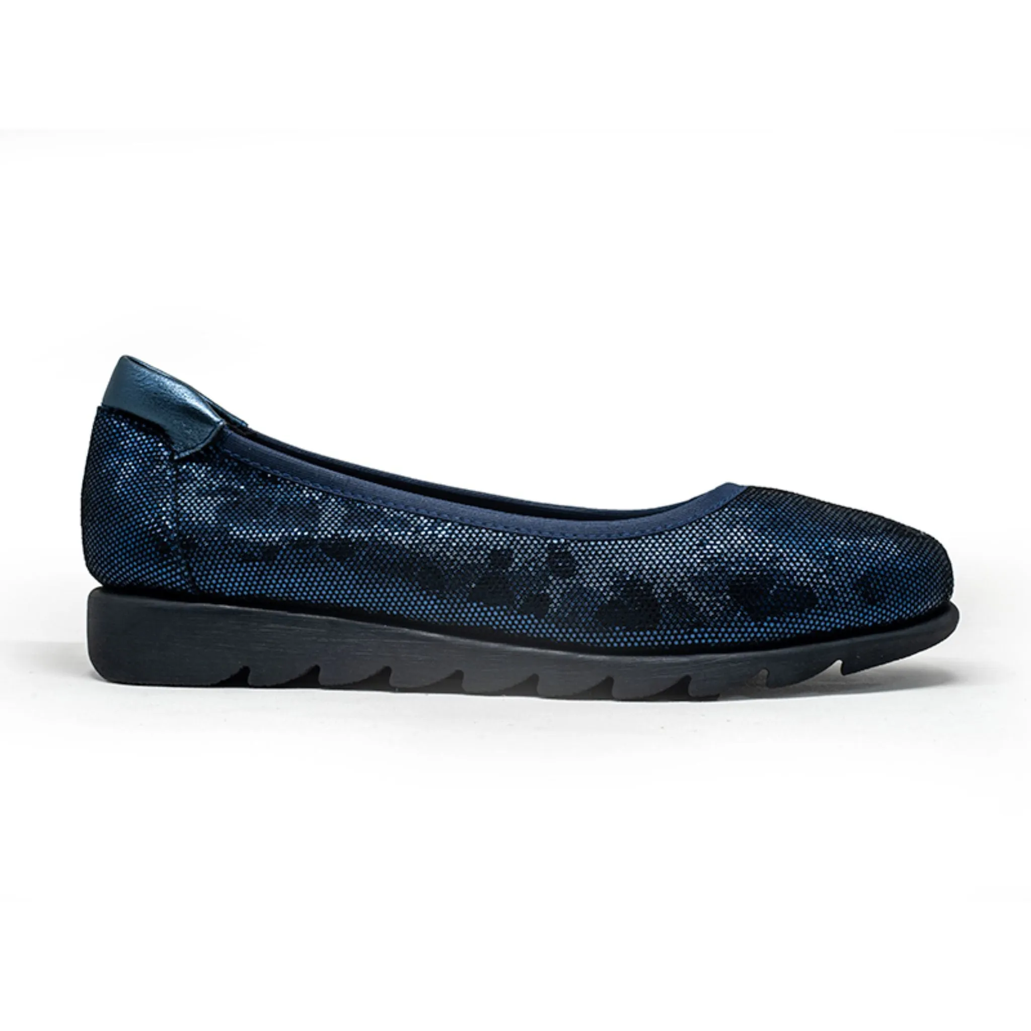 Barani Textured Leather Pumps Ballet Flats 8938-220 Navy