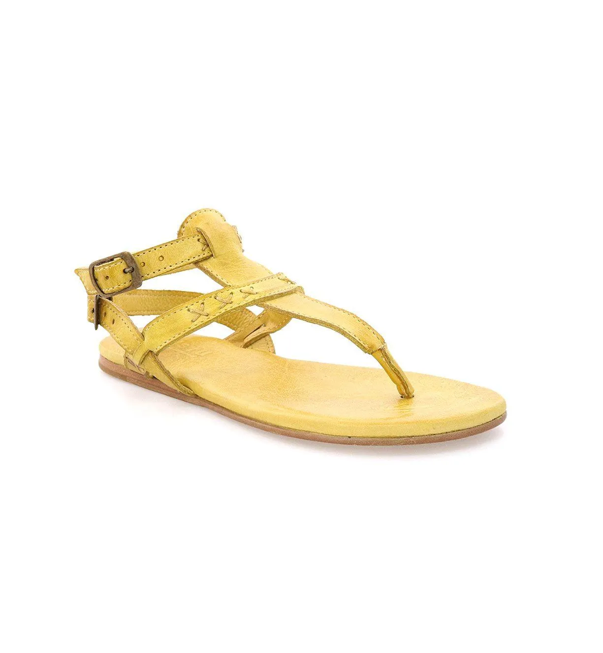 Bed Stu Women's Moon Lemon Yellow Leather Sandals F373152-LEMD