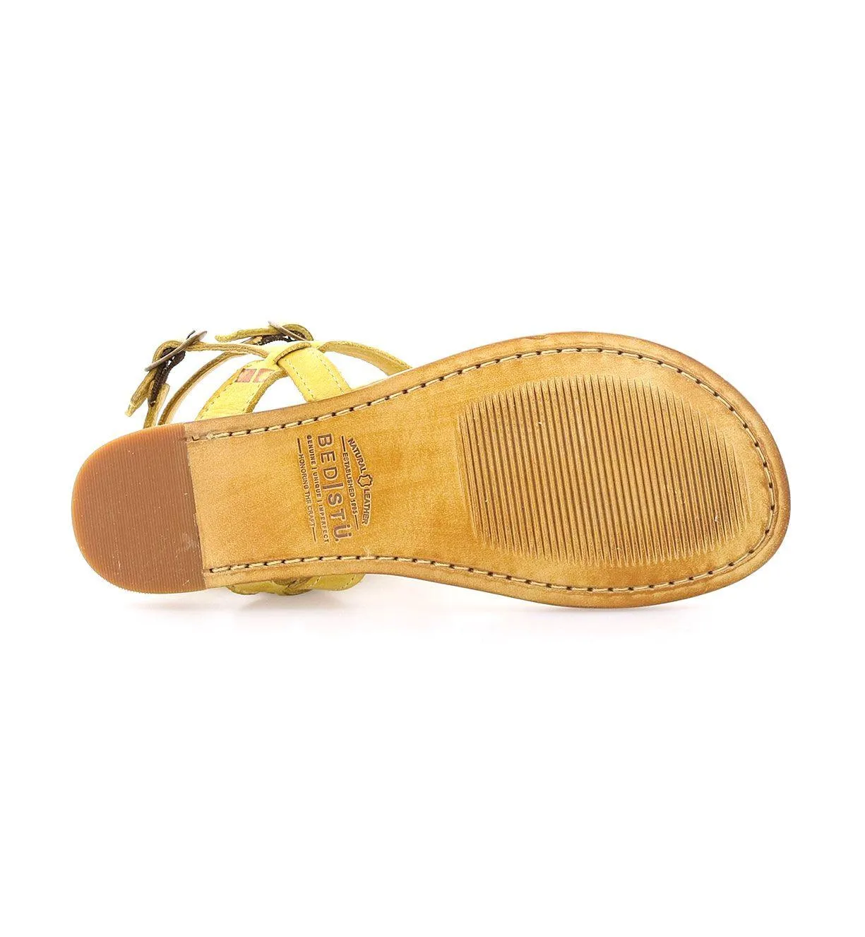 Bed Stu Women's Moon Lemon Yellow Leather Sandals F373152-LEMD