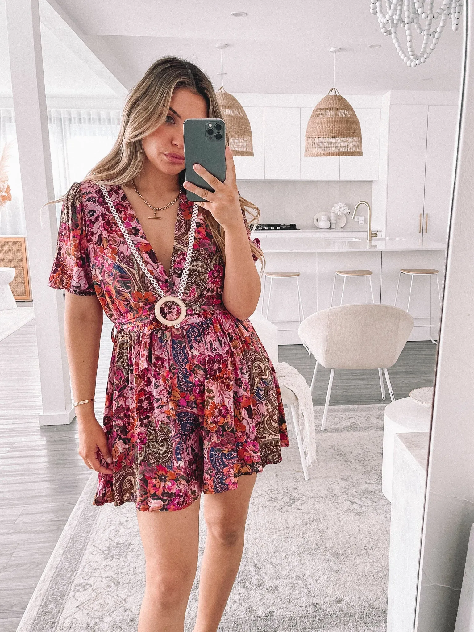 Belvia Playsuit - Autumn Paisley