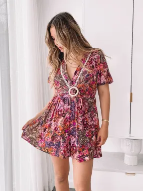 Belvia Playsuit - Autumn Paisley