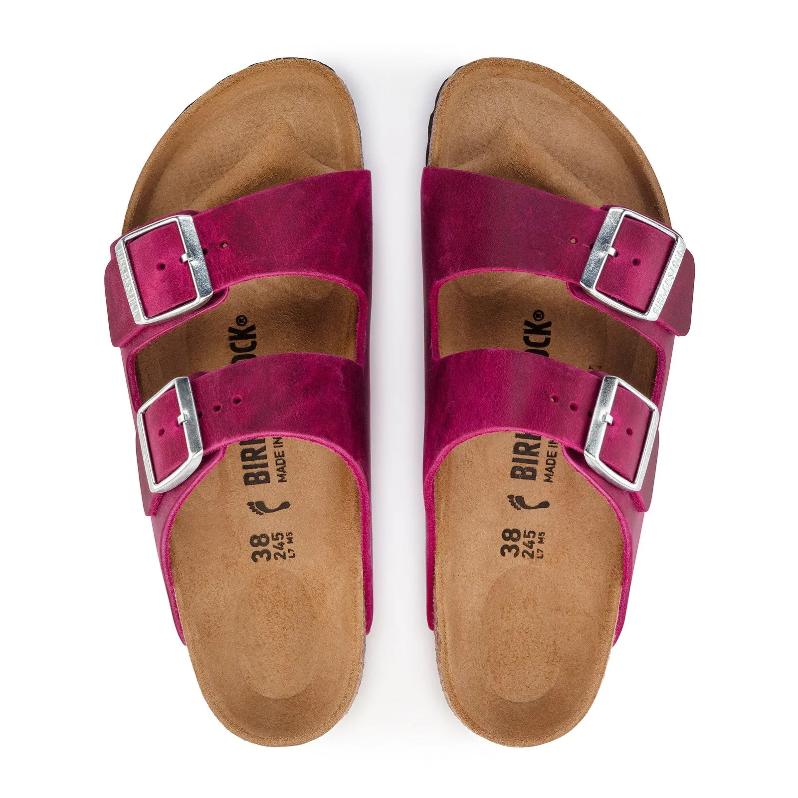 Birkenstock Arizona Narrow Slide Sandal (Women) - Festival Fuchsia Oiled Leather