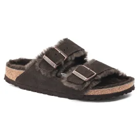 Birkenstock Arizona Shearling Suede Leather Slipper in Mocha