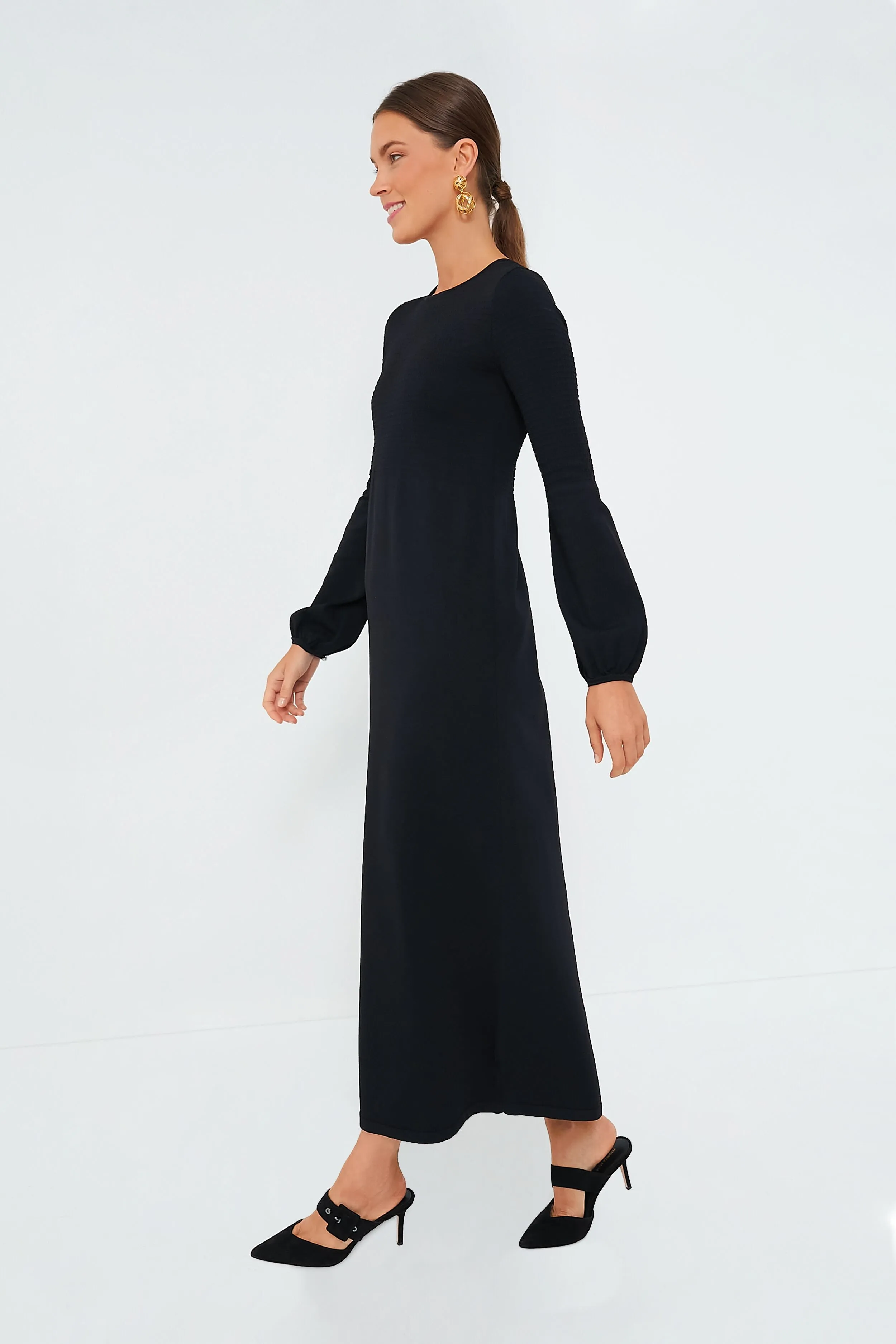 Black Double Knit Lennox Dress