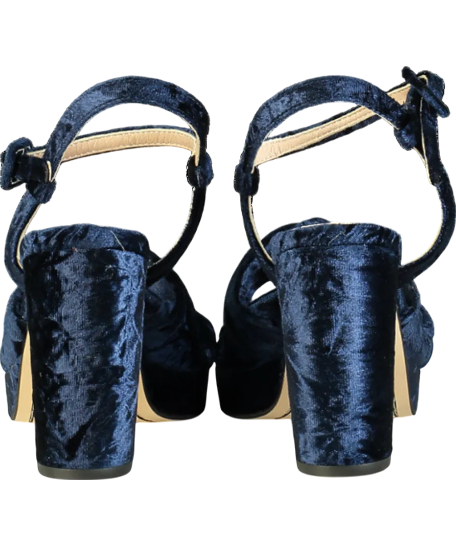 Boden Blue Twist Front Heeled Platform Sandals UK 8 EU 41 👠