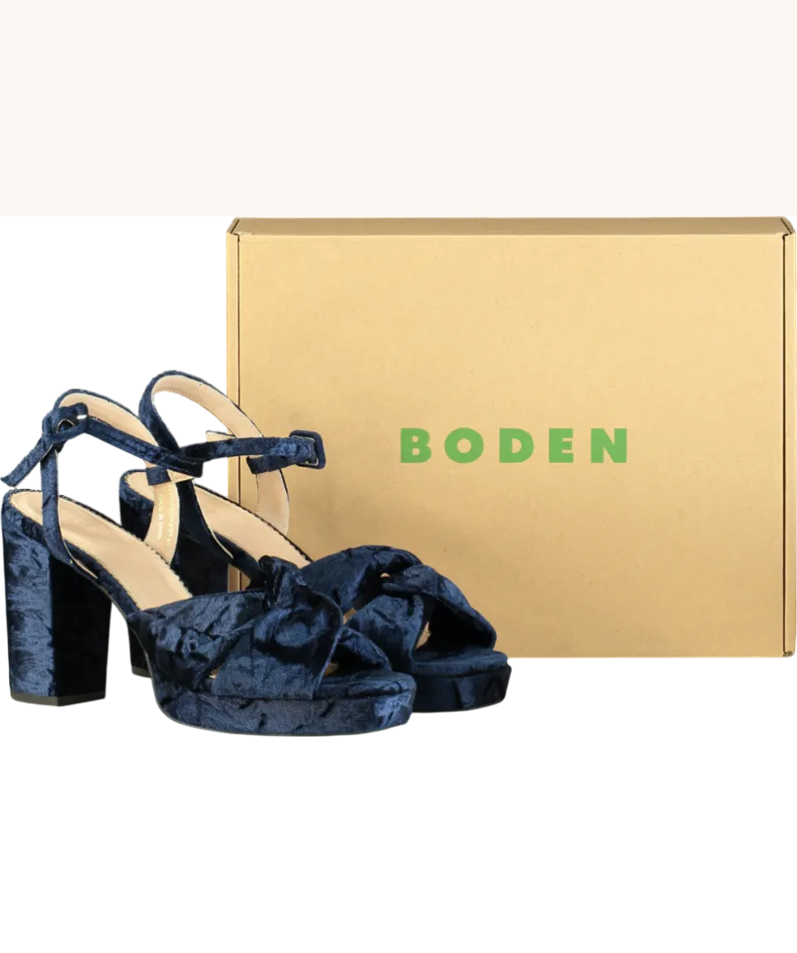 Boden Blue Twist Front Heeled Platform Sandals UK 8 EU 41 👠