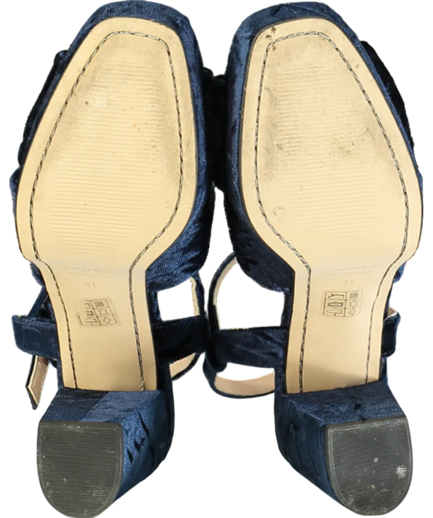 Boden Blue Twist Front Heeled Platform Sandals UK 8 EU 41 👠