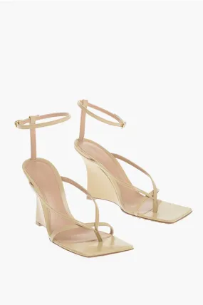 Bottega Veneta Squared Leather Sandals Wedge 10cm