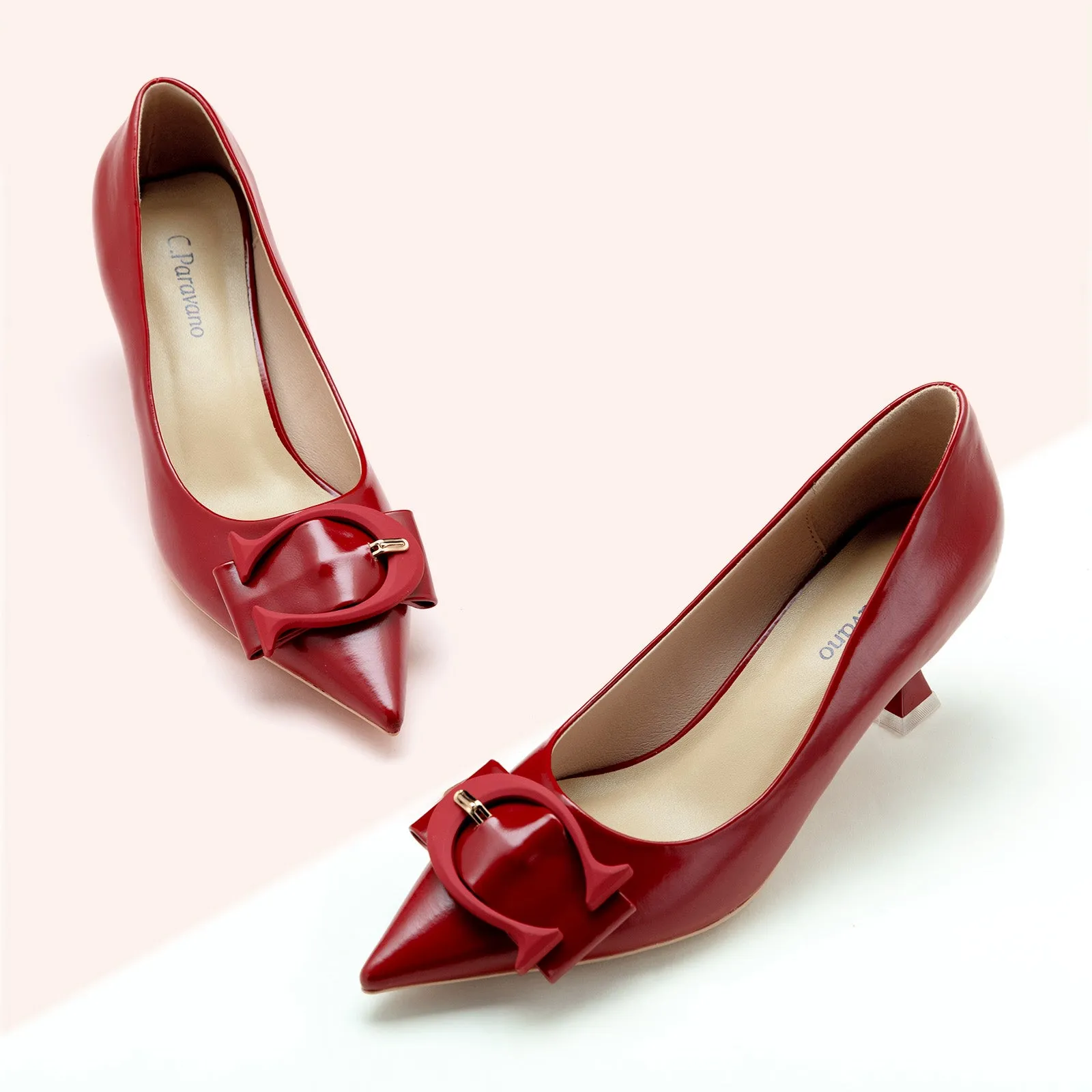 C Buckle Pumps (Olivia) Red