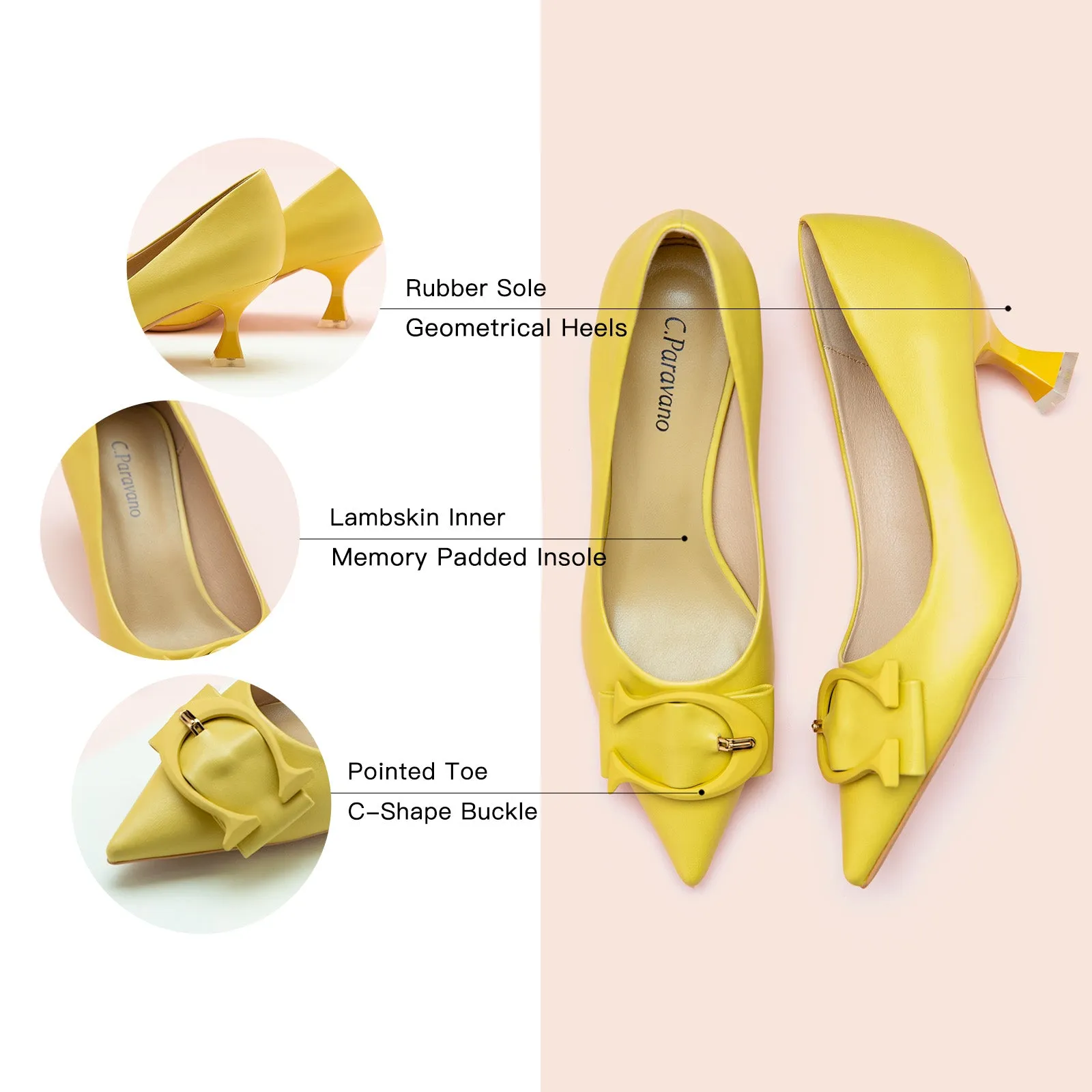 C Buckle Pumps (Olivia) Yellow