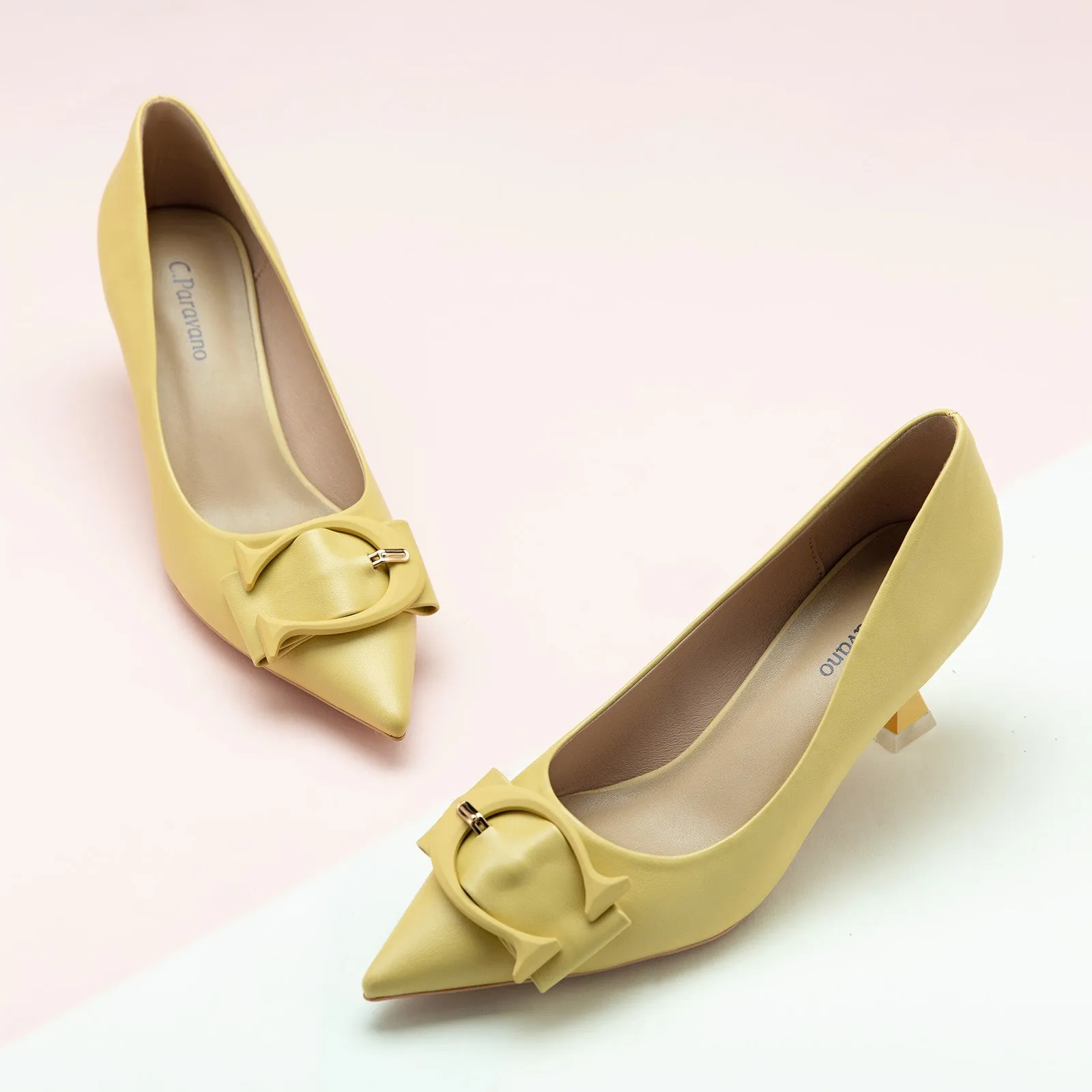 C Buckle Pumps (Olivia) Yellow