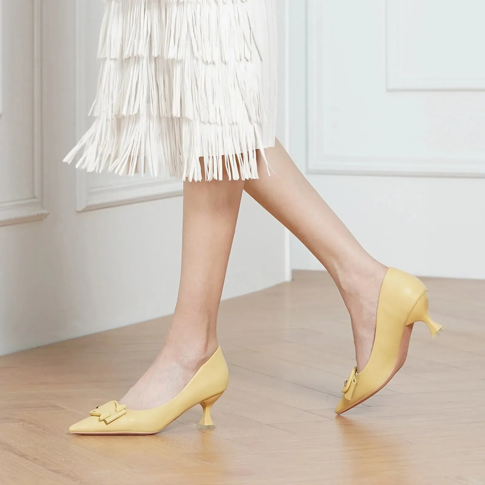 C Buckle Pumps (Olivia) Yellow