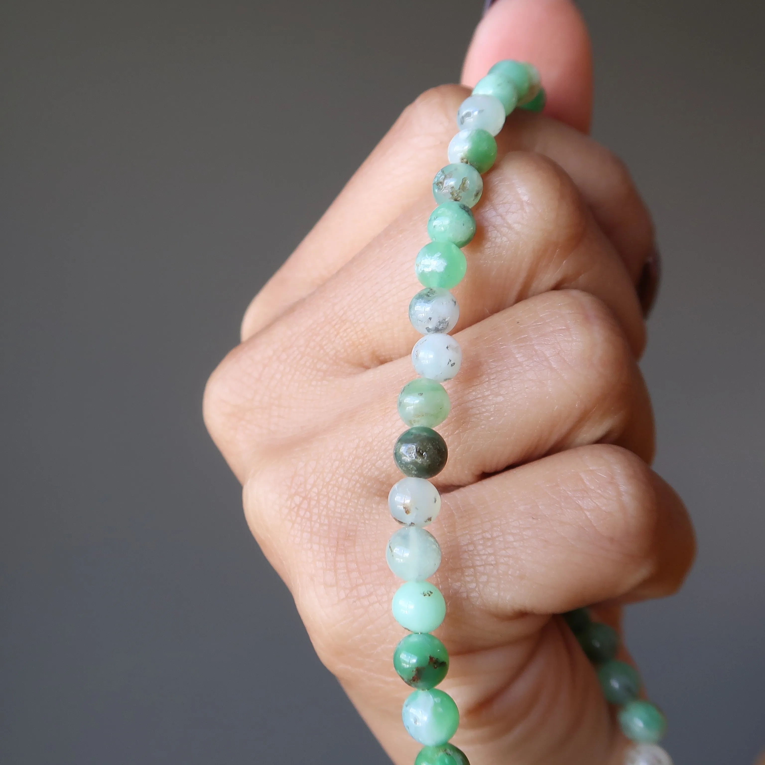 Chrysoprase Anklet Bask in Healing Limelight Deluxe Crystals