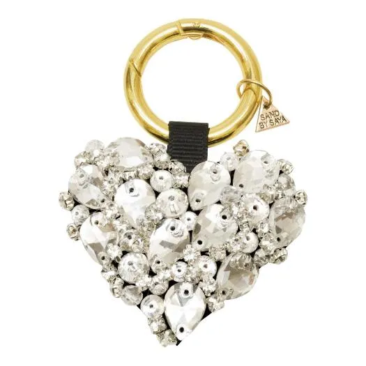 Crystal Heart Key Ring - Rhine Stone Embellished Accessory