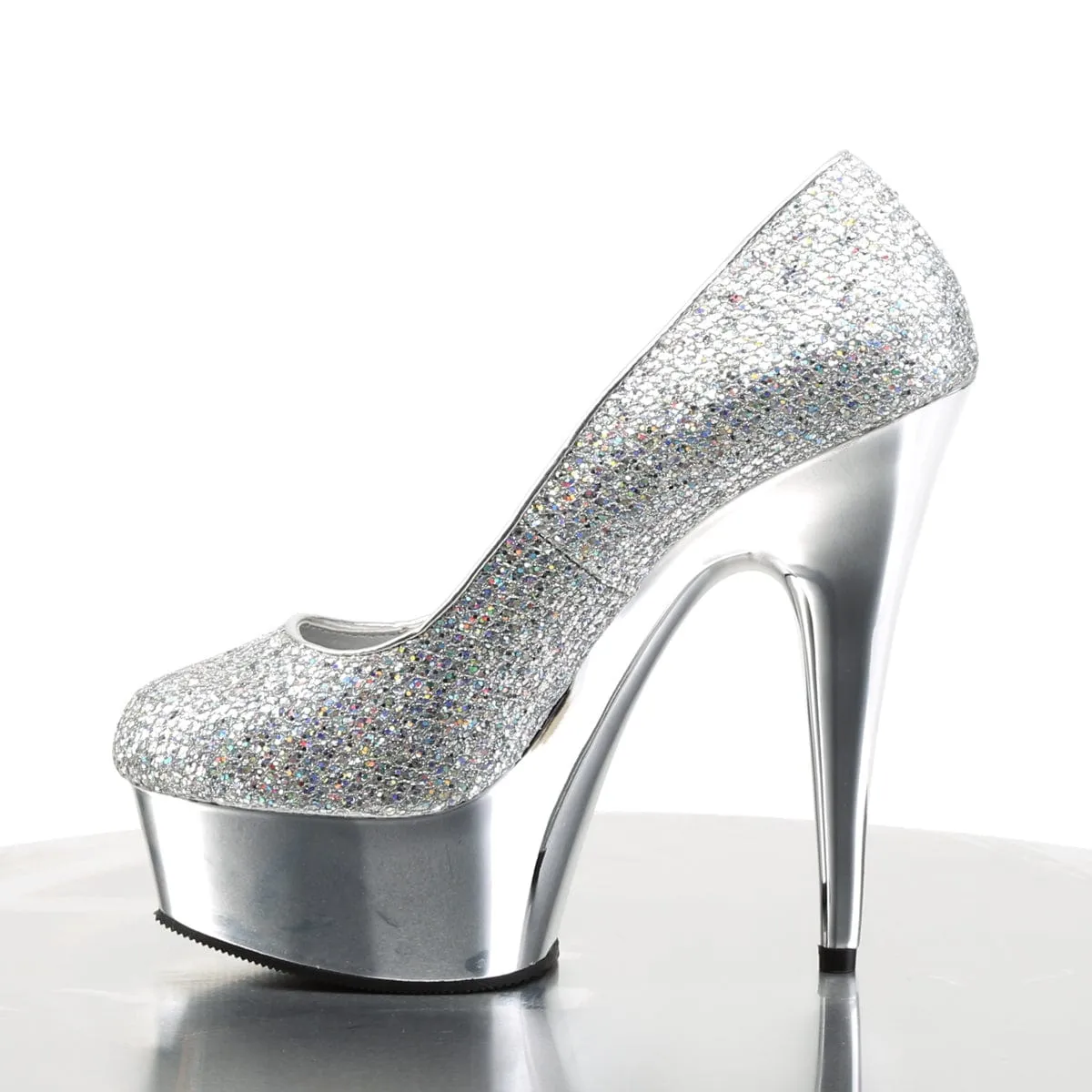 DELIGHT-685G Silver Multi Glitter/Silver Chrome