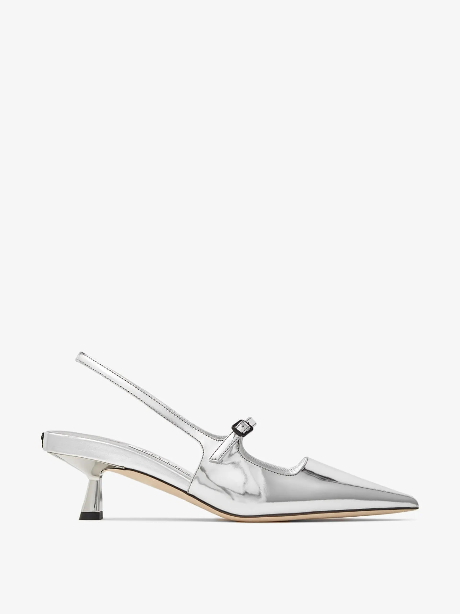 Didi 45 silver liquid metal leather pointed pumps