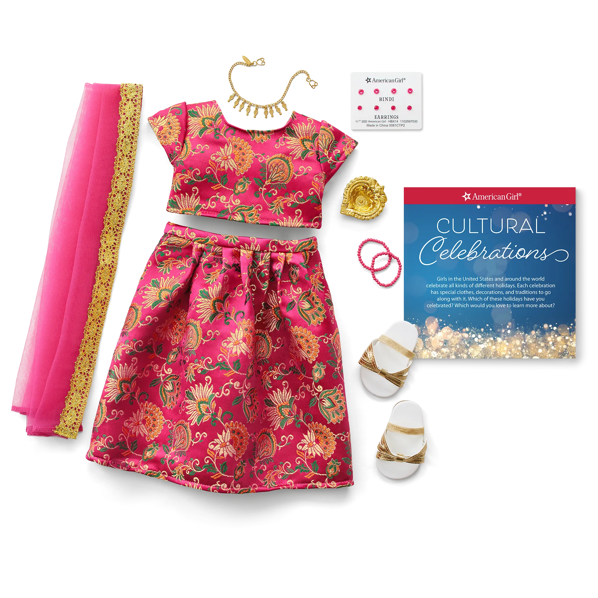 Diwali Celebration Outfit for 18-inch Dolls