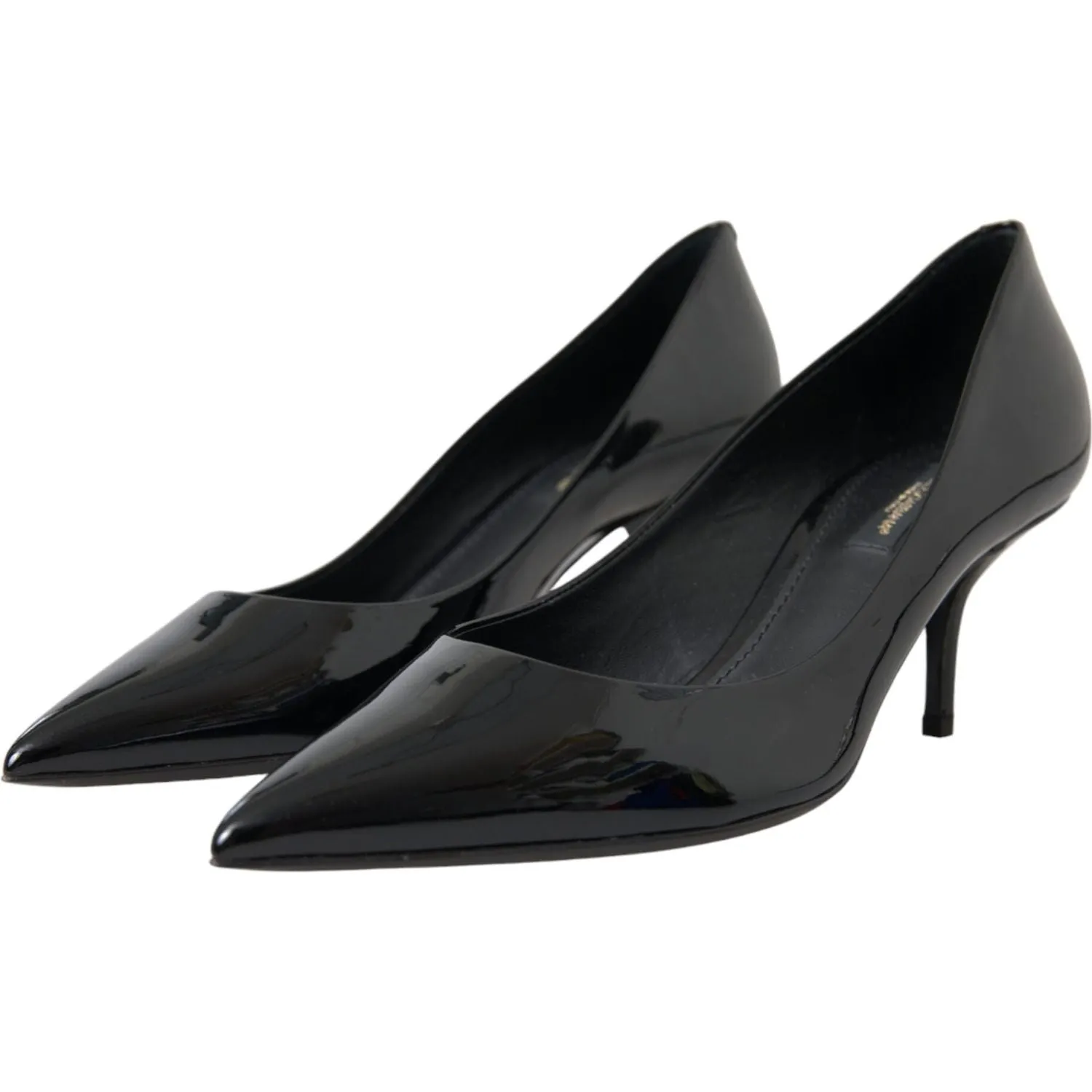 Dolce & Gabbana Black Patent Leather Heels Pumps Shoes