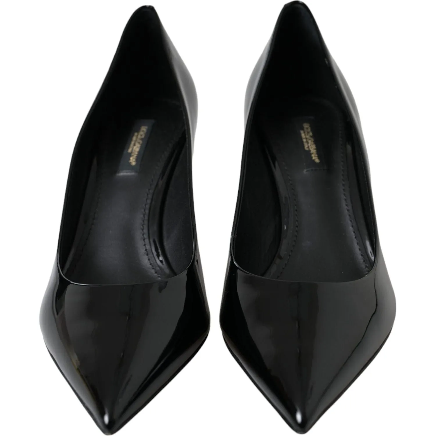 Dolce & Gabbana Black Patent Leather Heels Pumps Shoes