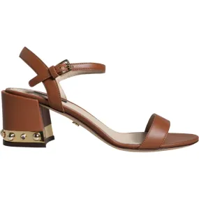 Dolce & Gabbana Brown Leather Ankle Strap Sandals Shoes