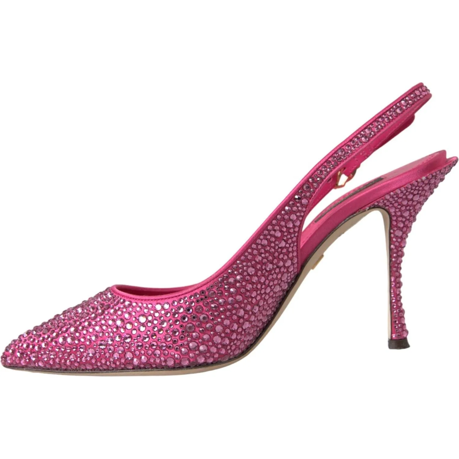 Dolce & Gabbana Pink Strass Crystal Heels Slingbacks Shoes