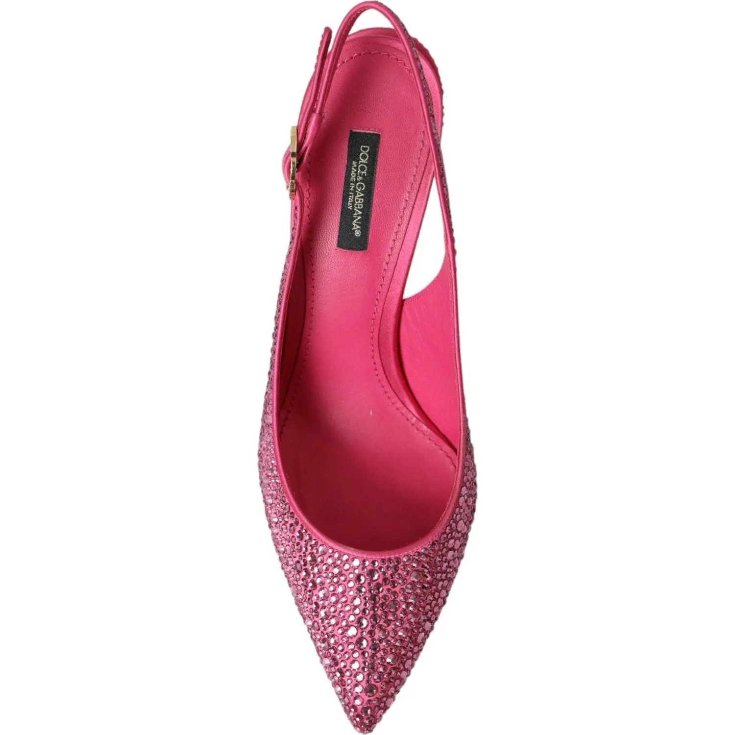 Dolce & Gabbana Pink Strass Crystal Heels Slingbacks Shoes