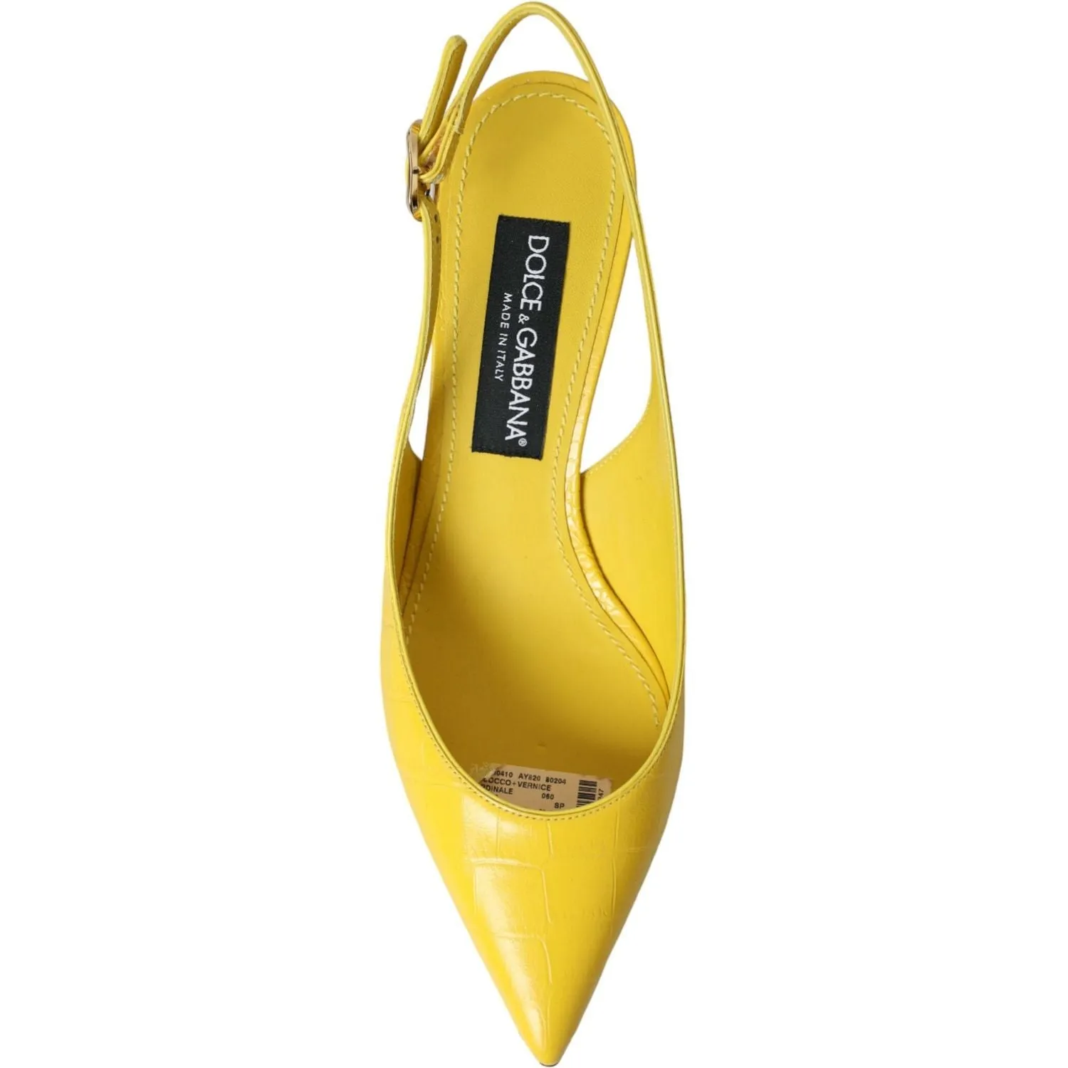 Dolce & Gabbana Yellow Leather Slingbacks Heels Shoes