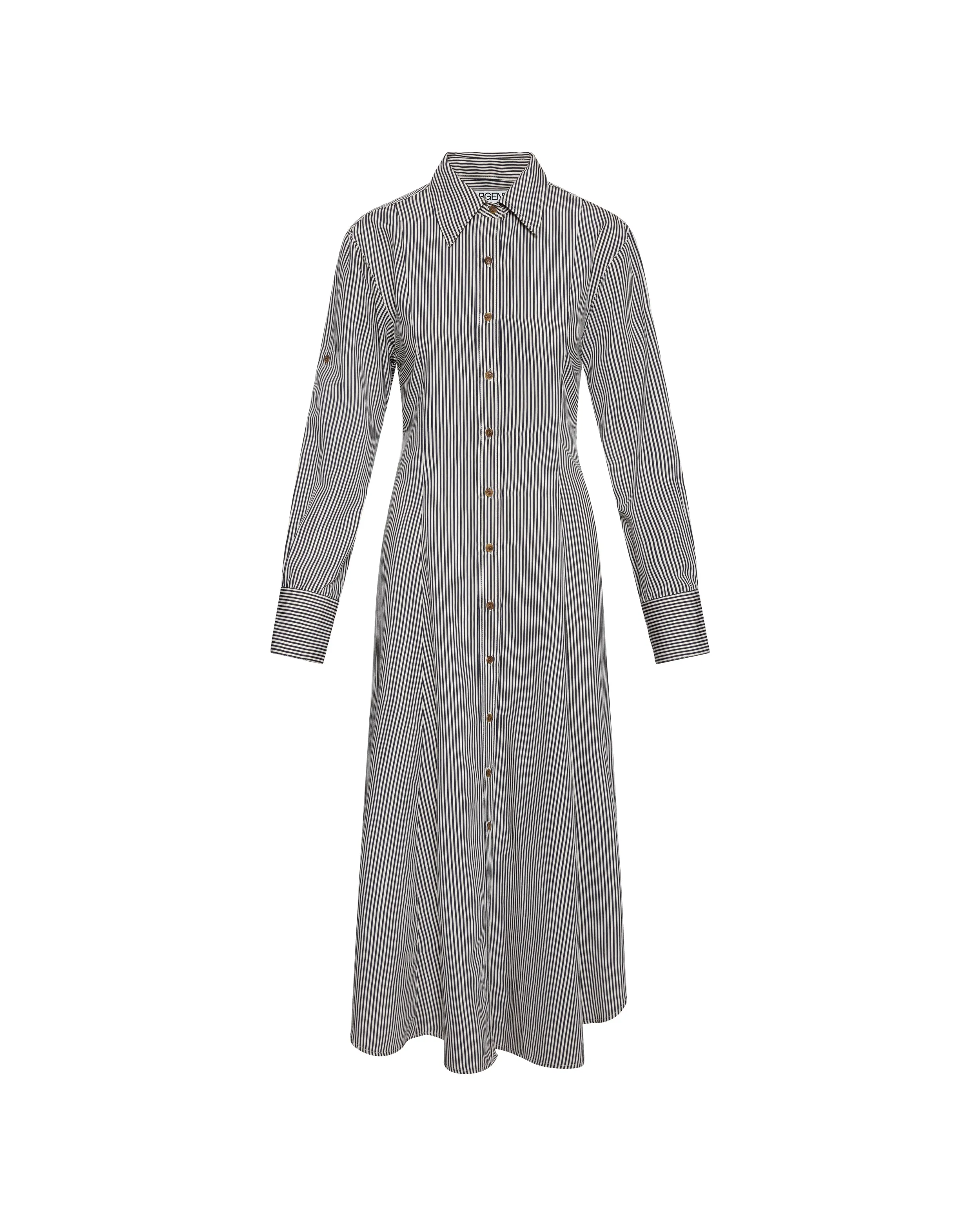 Easy Shirt Dress in Yarn-Dyed Viscose | Navy Stripe