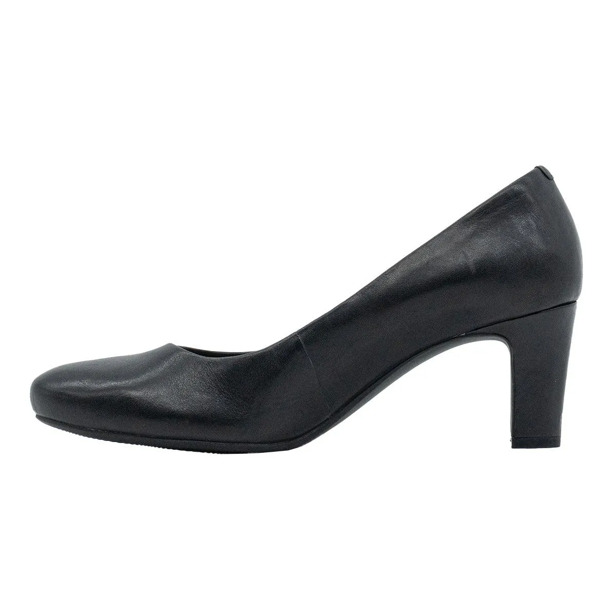 Ecco Almond Toe High-Heel Shoes Leather Black Colour For Women