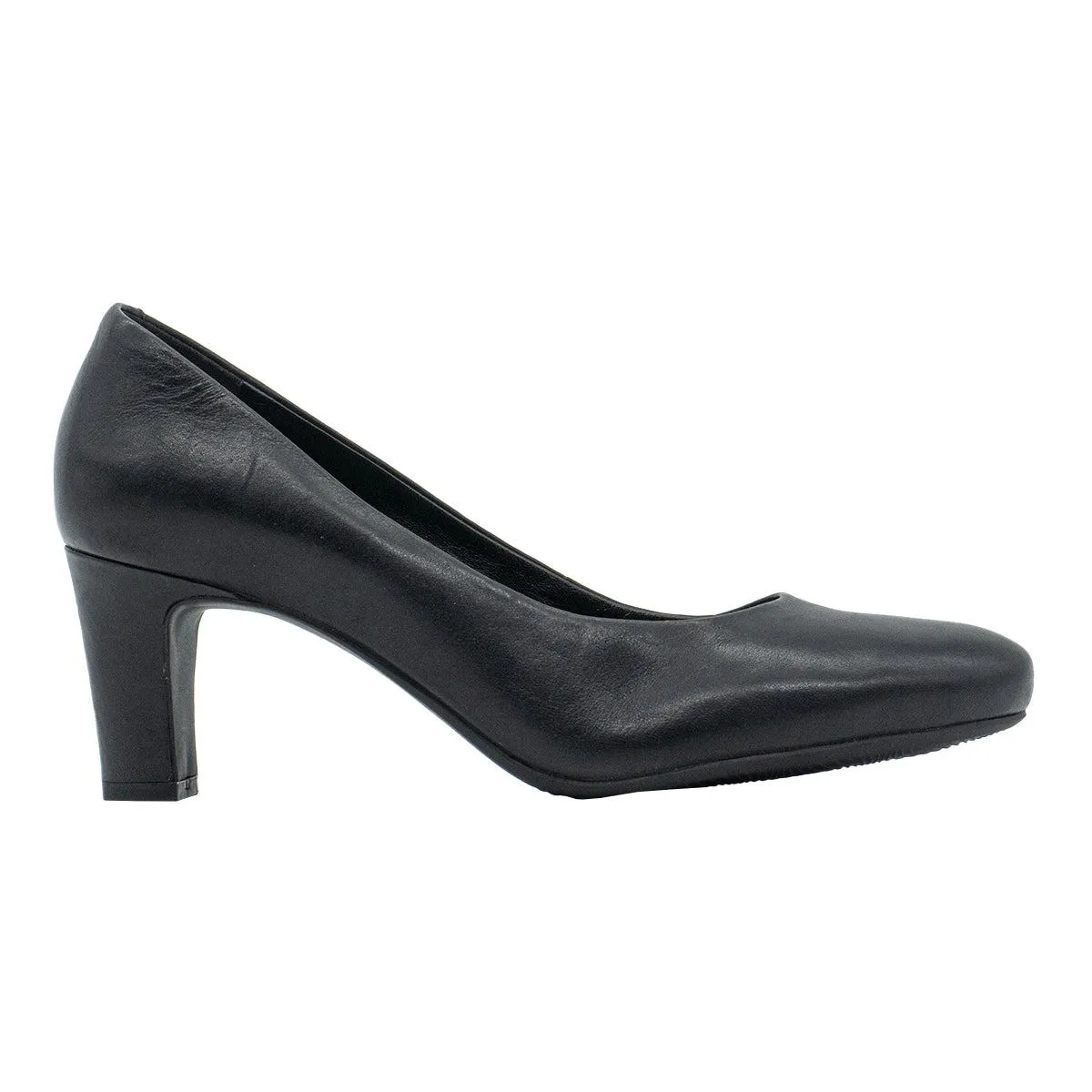 Ecco Almond Toe High-Heel Shoes Leather Black Colour For Women