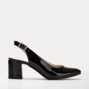 Emma - Black Slingback Shoes