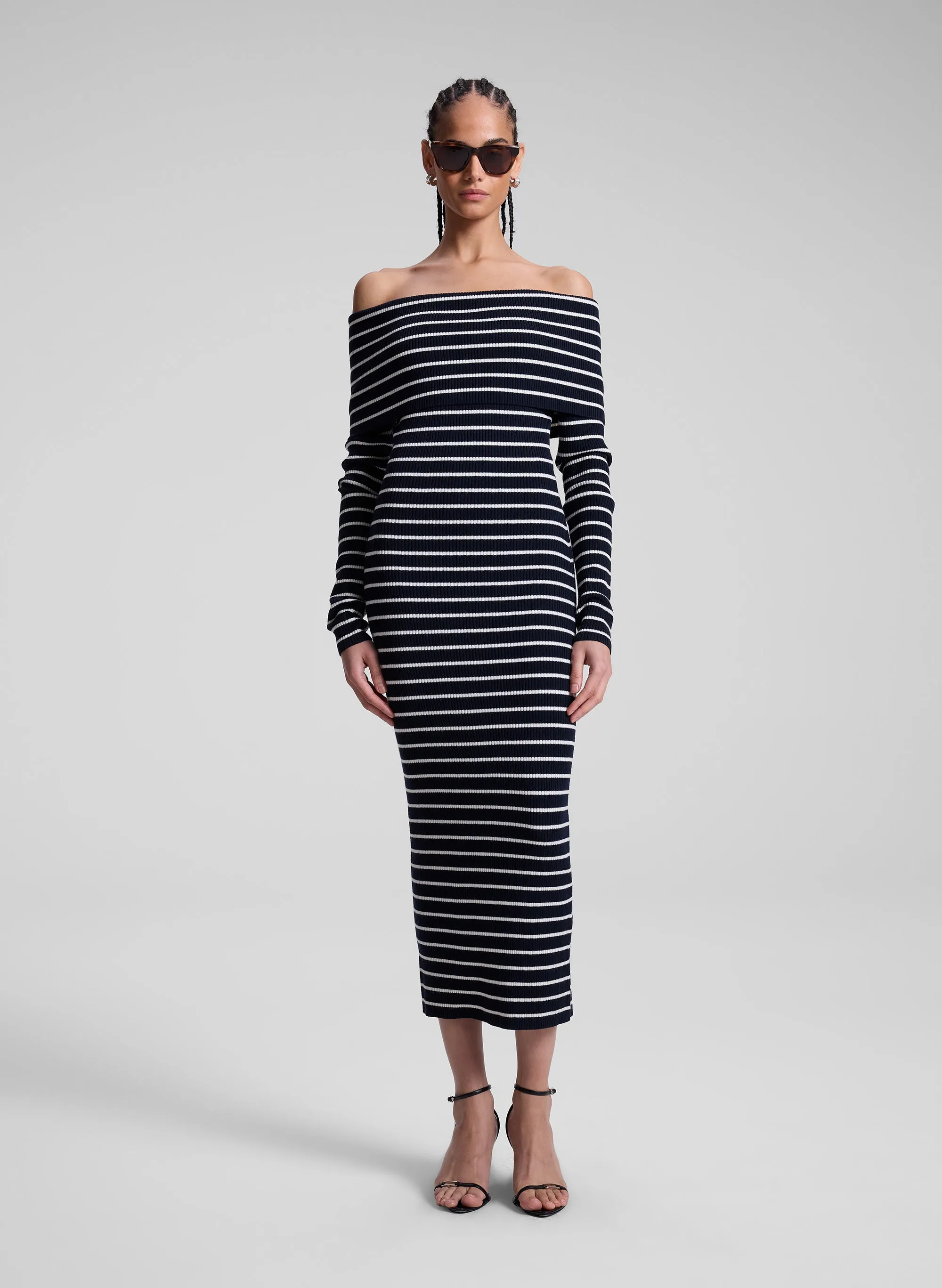 Evelyn Merino Off Shoulder Midi Dress