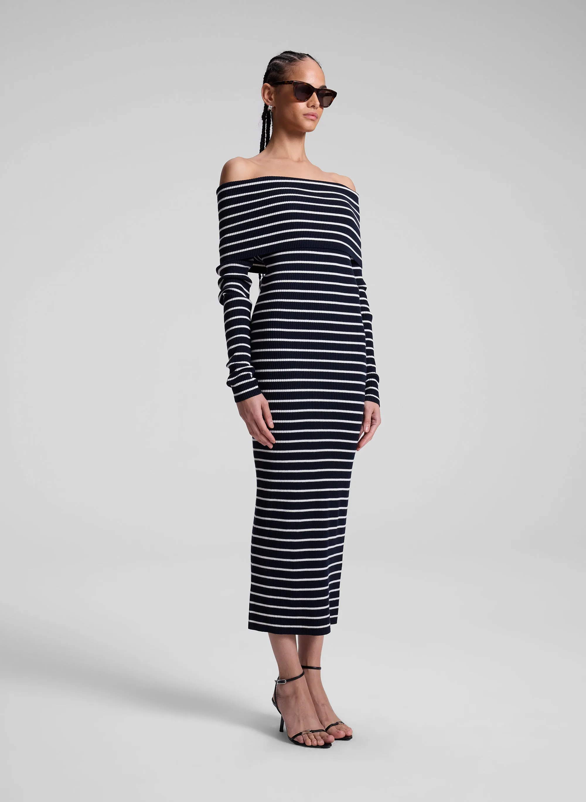 Evelyn Merino Off Shoulder Midi Dress