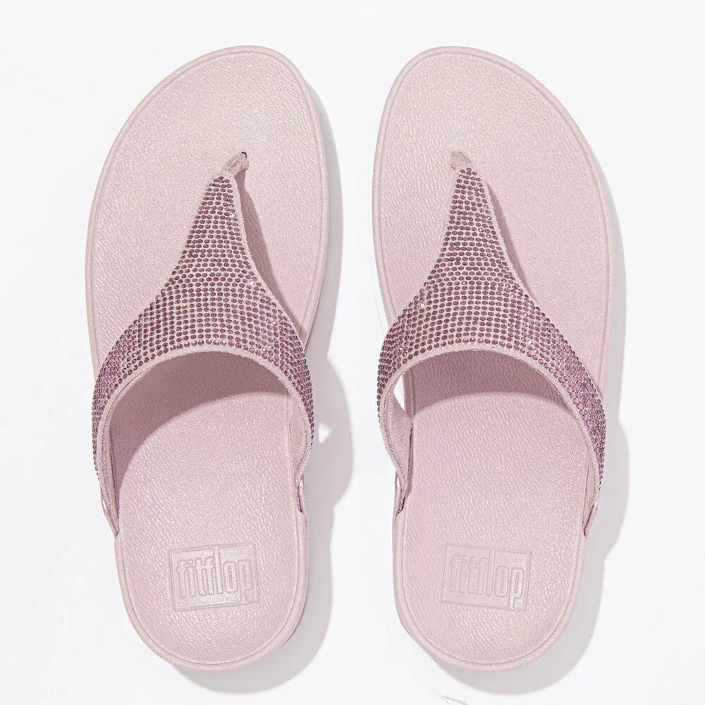 FitFlop Lulu Crystal Embellished Toe Post Sandals Purple