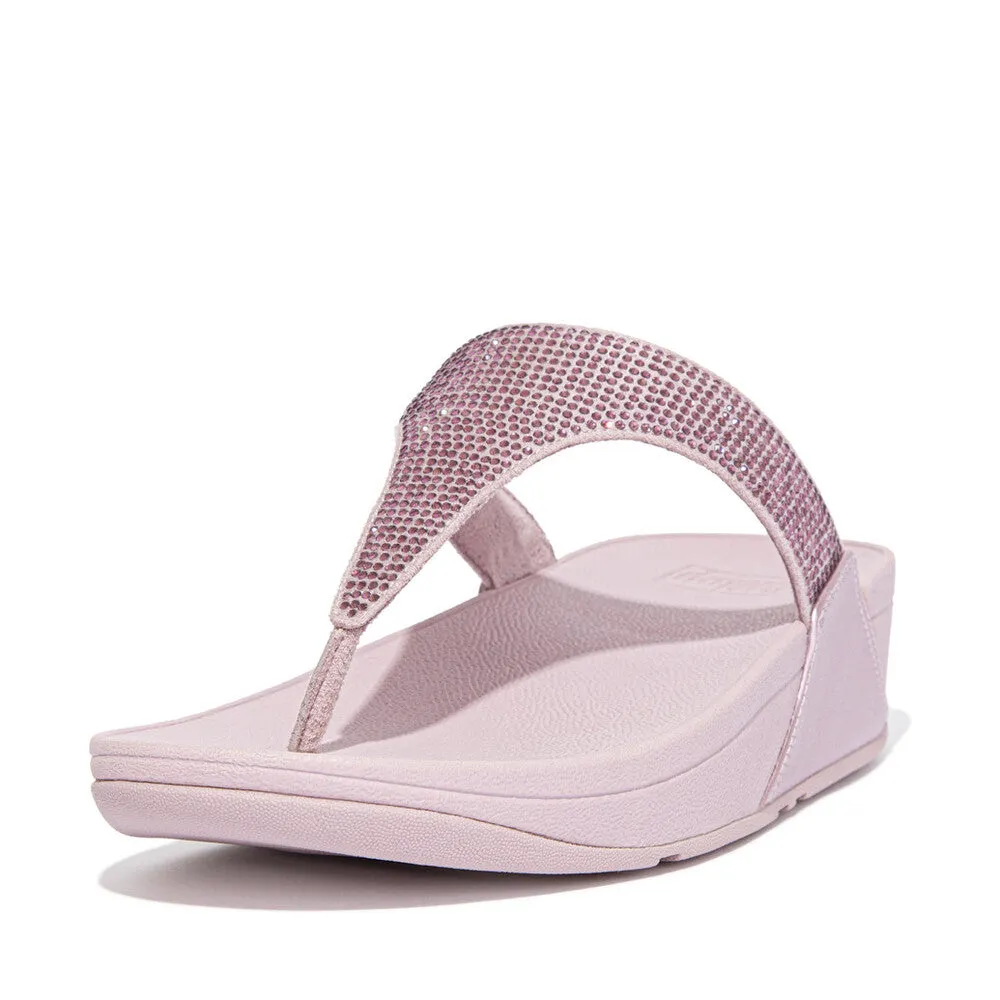 FitFlop Lulu Crystal Embellished Toe Post Sandals Purple