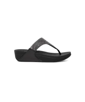 FitFlop Lulu Glitz Toe Post Sandals All Black