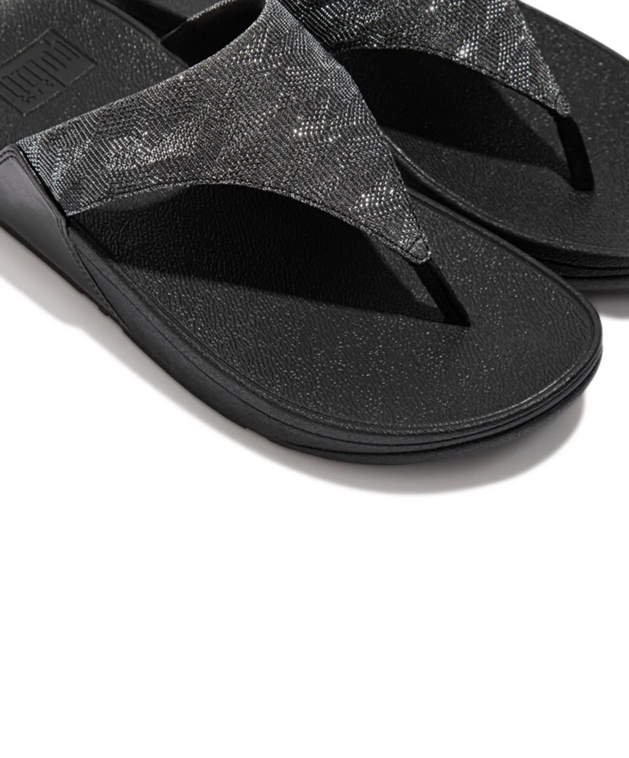 FitFlop Lulu Glitz Toe Post Sandals All Black